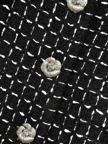 Chanel 23K black tweed long coat