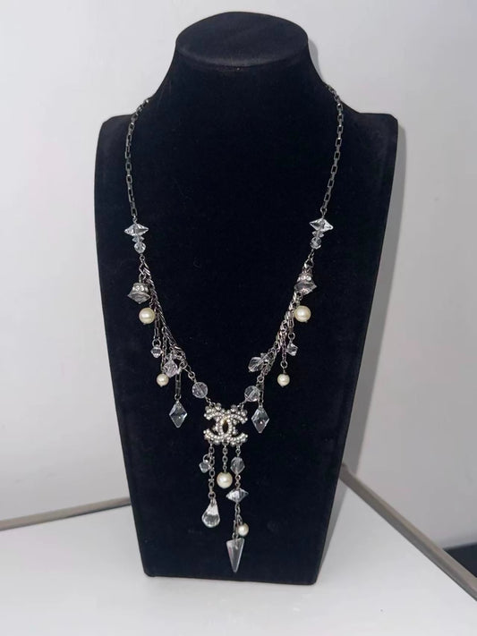 Chanel 2018 Crystal Tassel Necklace