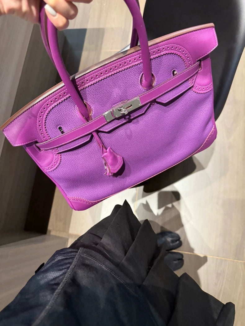 Hermes Birkin Lace 35 Anemone Violet palladium hardware