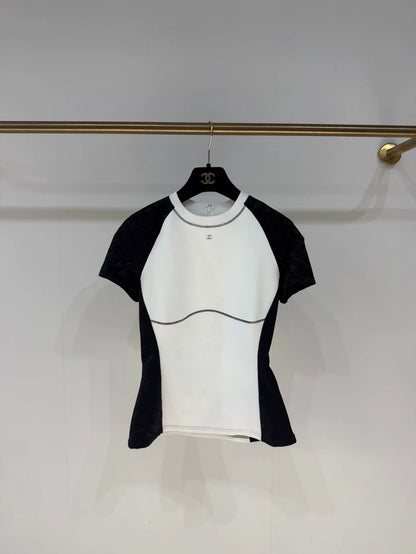 Chanel 24C black and white T-shirt