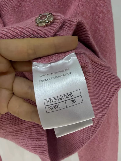 Chanel 24A pink Cashmere Cardigan