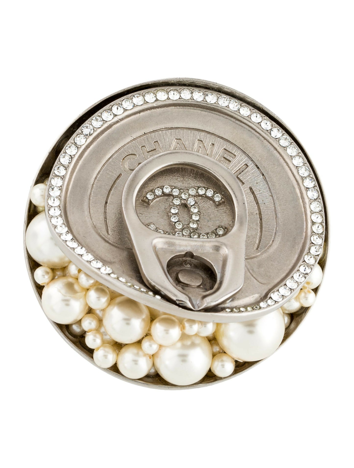 Chanel Pearl-Filled Pull-Tab Can Brooch – FW 2017 Supermarket Collection