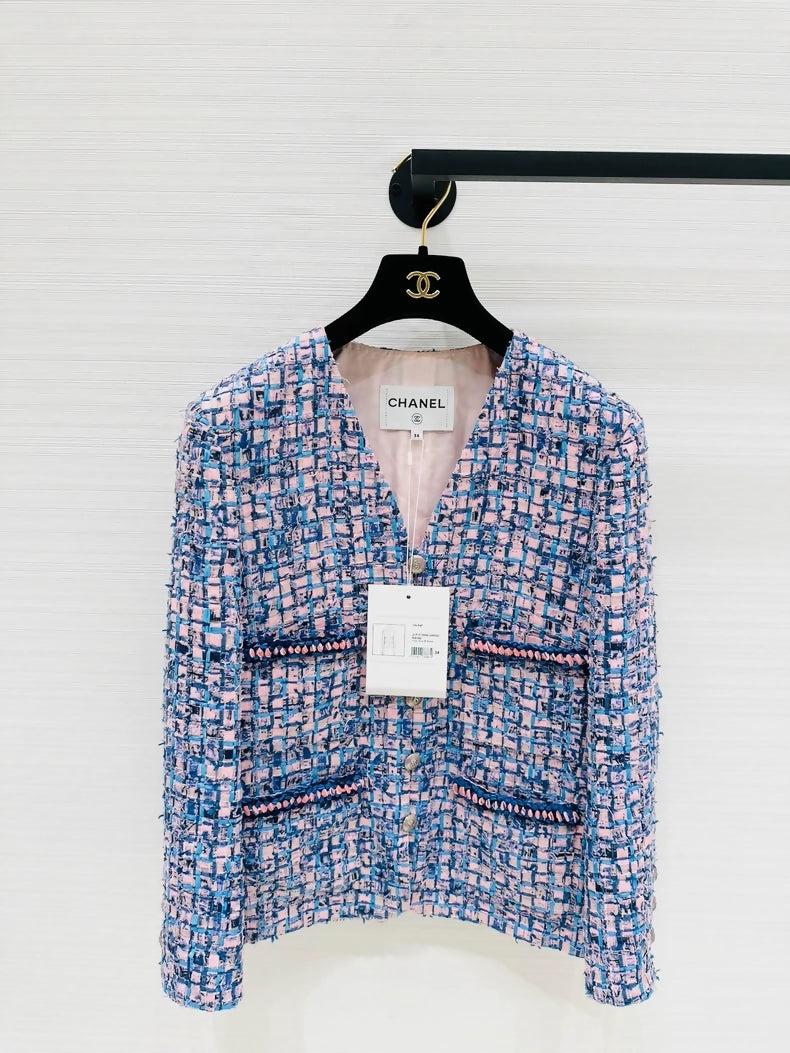 Chanel purple tweed jacket