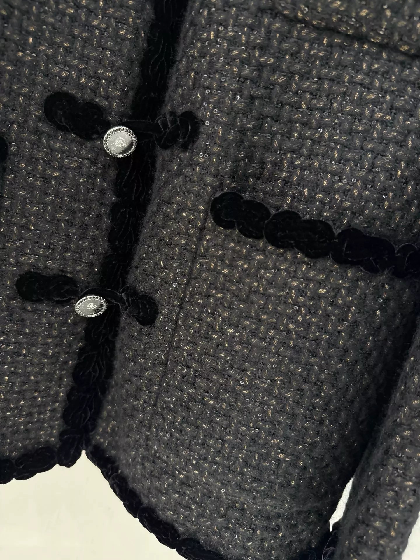 Chanel 25A black tweed jacket