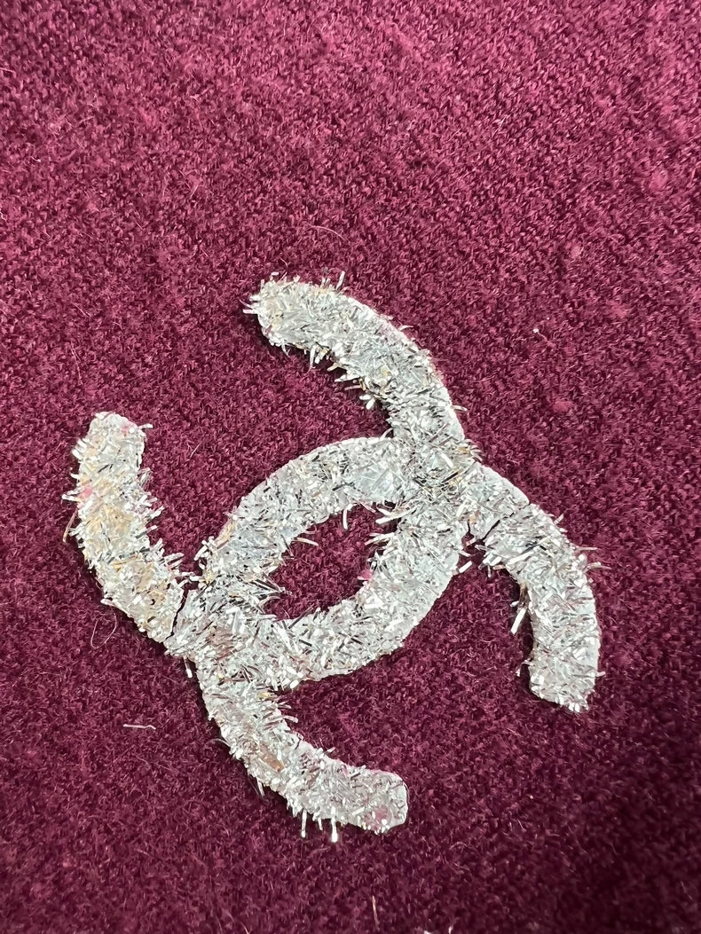 Chanel 22A burgundy cashmere cardigan