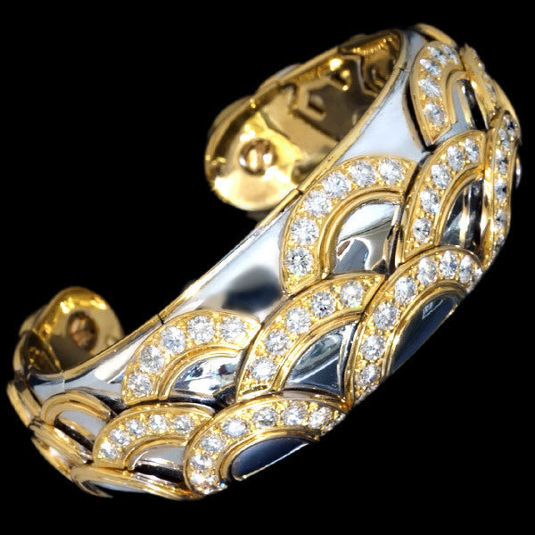 Van Cleef & Arpels Rarest Blue Sea Wave 18K Diamond Bangle