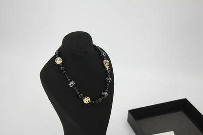Chanel 26A Metal Gripoix Pearls & Resin Gold Black & White CC Necklace