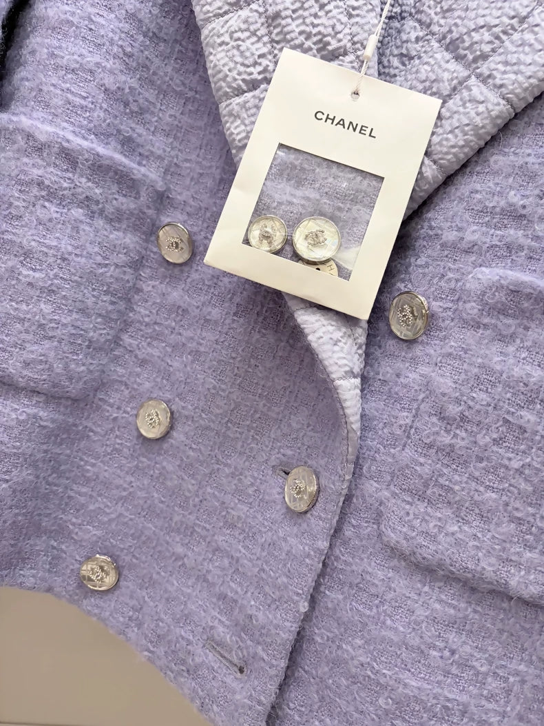 Chanel 21K purple tweed suite