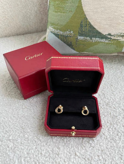 CARTIER TRINITY EARRINGS  WHITE GOLD, YELLOW GOLD, ROSE GOLD, DIAMONDS