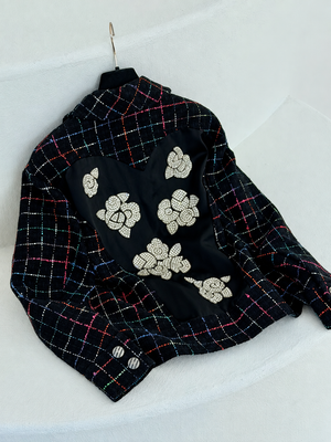 Chanel 24C Black multicolour tweed jacket