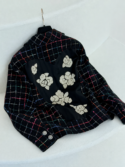 Chanel 24C Black multicolour tweed jacket