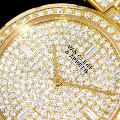 VAN CLEEF & ARPELS Diamond 18K Solid Gold Celebrity Men's Quartz Watch