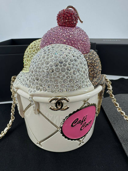 Chanel 2026 Rhinestone Gelato Ice Cream Multicoloured Minaudière Evening Bag