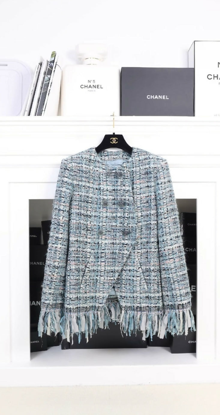 Chanel 2017 Blue Tweed Jacket