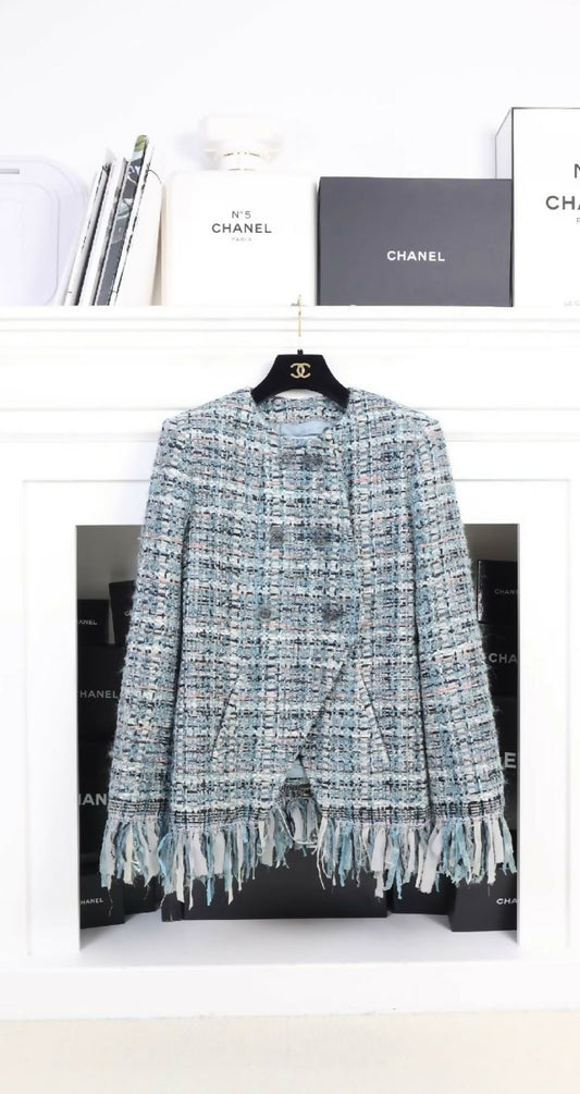 Chanel 2017 Blue Tweed Jacket
