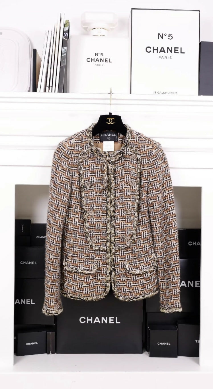 Chanel 2014 Dallas Tweed Star-Button Jacket