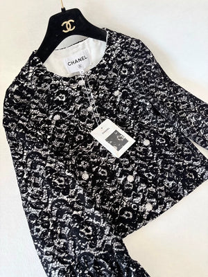 Chanel 25A Black Lace Jacket