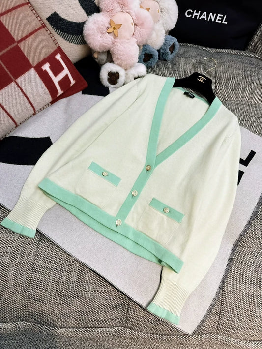 Chanel 23 mint green cardigan