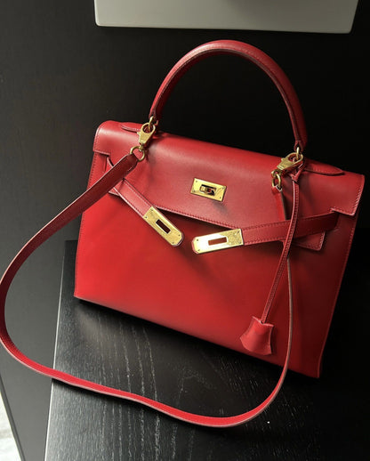 Hermes red gold Kelly 32