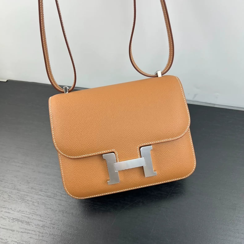 Hermès Constance 19 gold-brown Epsom Leather Palladium Hardware