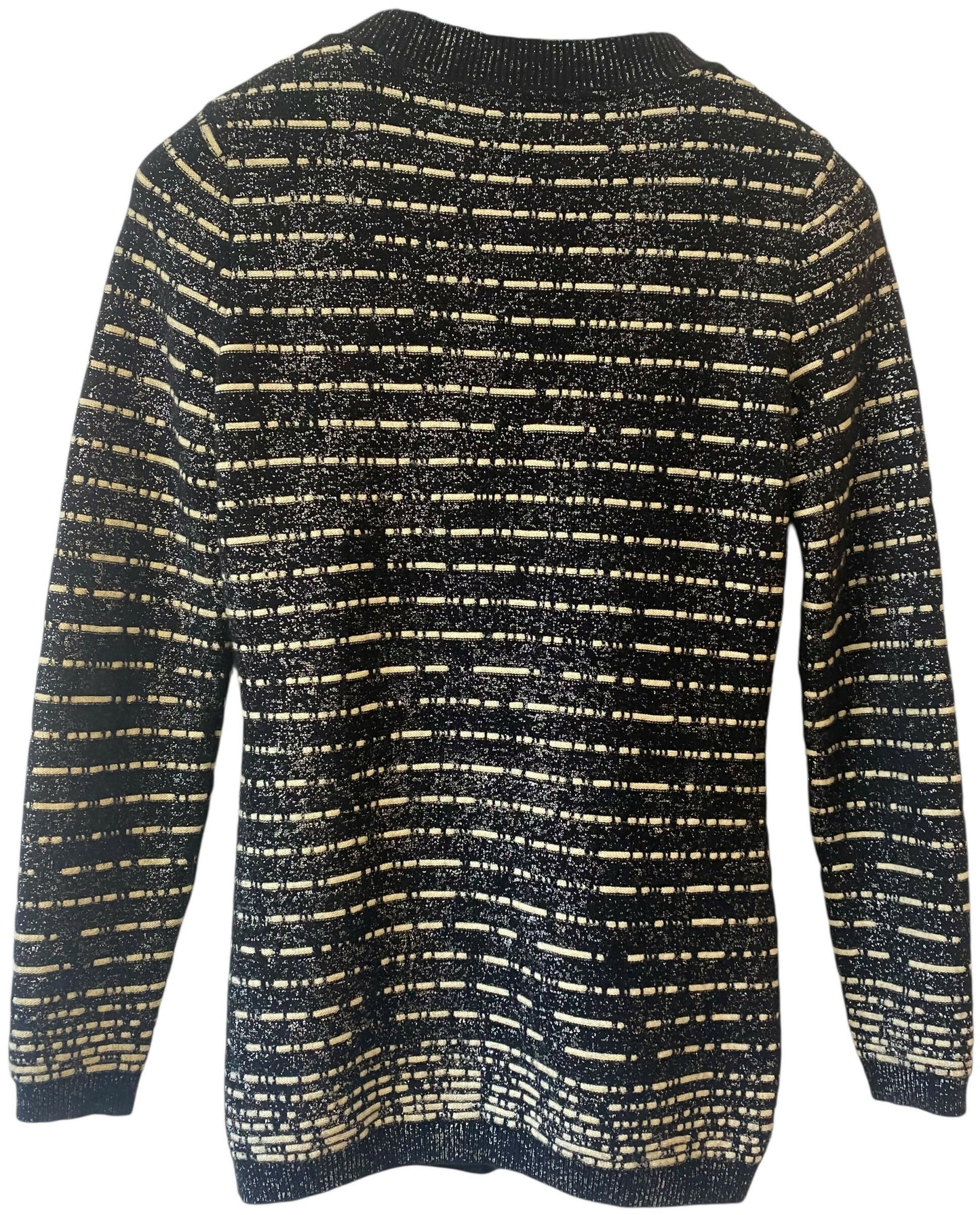 Chanel 10A Iceberg Collection Striped Metallic Long Cardigan FR 34