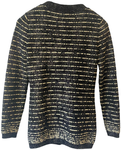 Chanel 10A Iceberg Collection Striped Metallic Long Cardigan FR 34