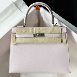 Hermès Kelly Sellier 25 Mauve Sylvestre Epsom with Palladium Hardware