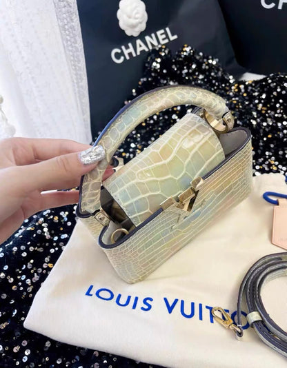 Louis Vuitton Capucines bb colourful crocodile leather bag