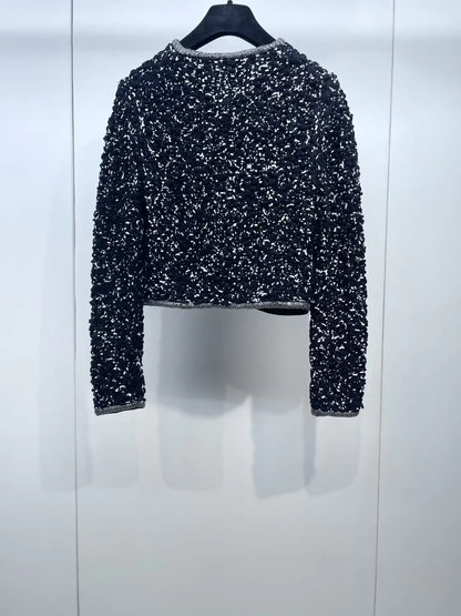 Chanel black tweed cardigan