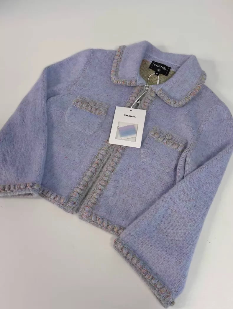 Chanel 25B Purple Cardigan
