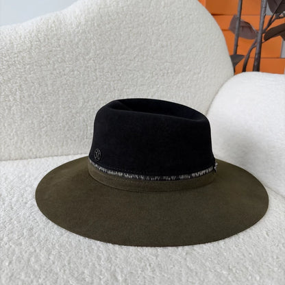 Maison Michel Black and Green Zipper Hat
