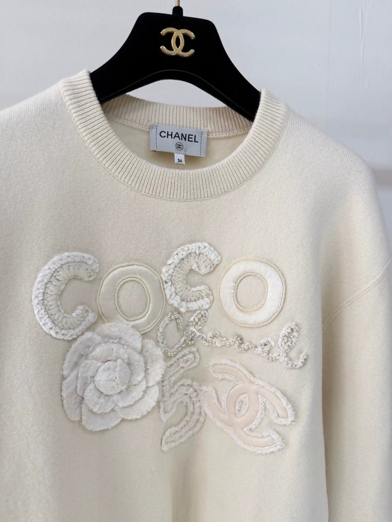 Chanel 20B ecru Double C Sweater
