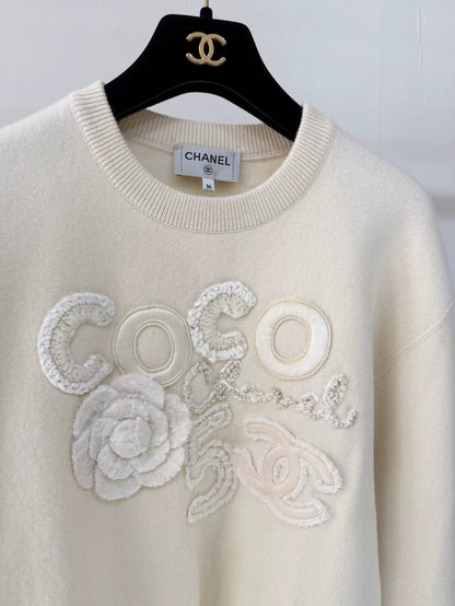 Chanel 20B ecru Double C Sweater