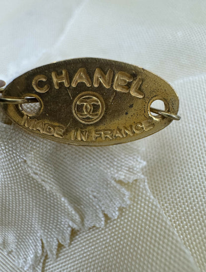 Chanel Vintage 81-85 Fabric Beige Camellia Brooch