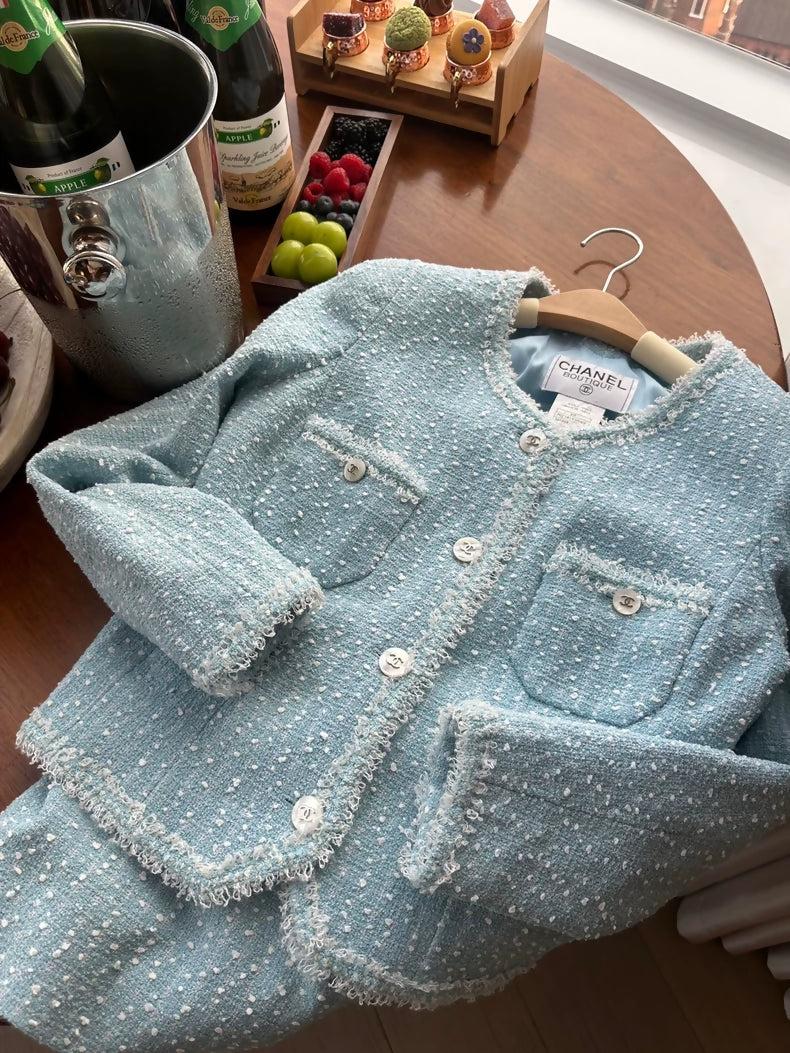 Chanel 97p Blue Tweed Suit F40