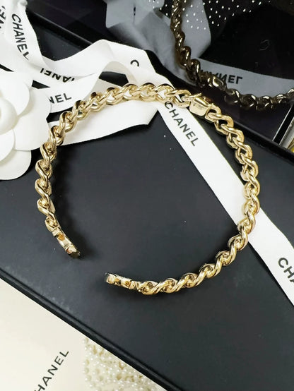 Chanel 22c Gold Chain Double C Logo Choker Necklace