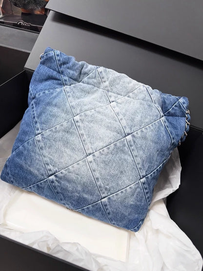 Chanel 23P Denim hobo bag with silver hardware