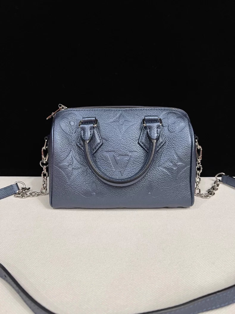 Louis Vuitton Speedy 20 blue embossed silver hardware