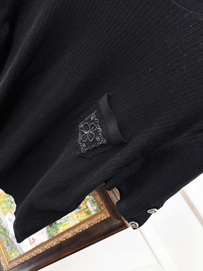 Chanel 24P black knit top