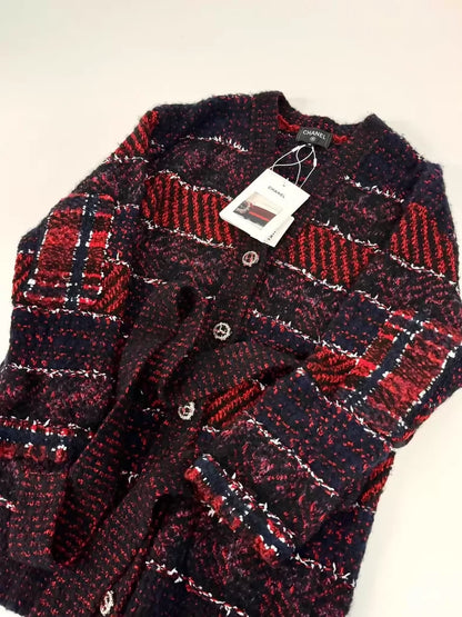 Chanel 23B Red Cardigan