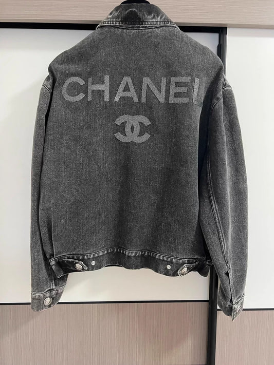 Chanel 23C black denim jacket