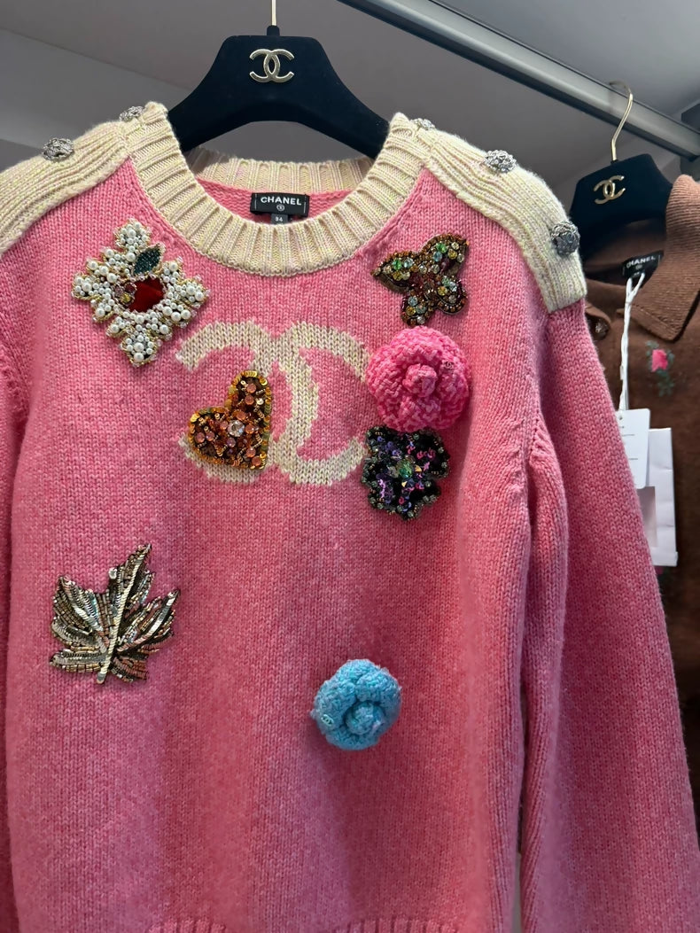 Chanel 22k pink sweater