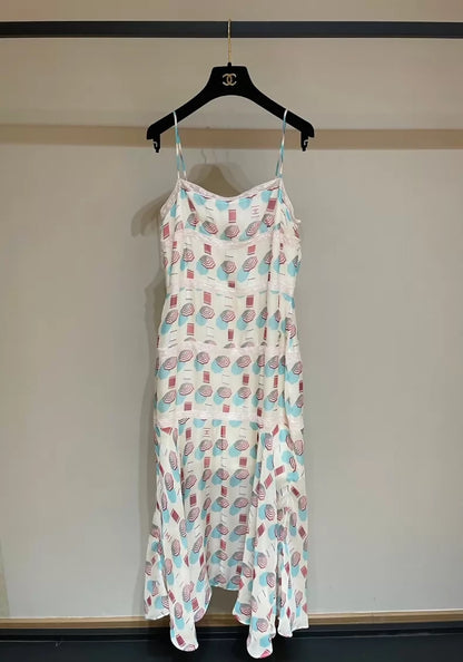 Chanel 19S Lace Umbrella Silk Maxi Dress