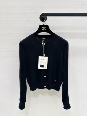 Chanel 26P black knit cardigan, F34