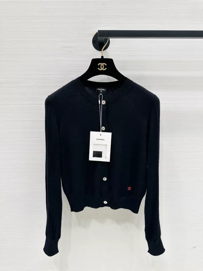 Chanel 26P black knit cardigan, F34