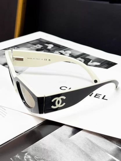 Chanel CH6056 black and white sunglasses