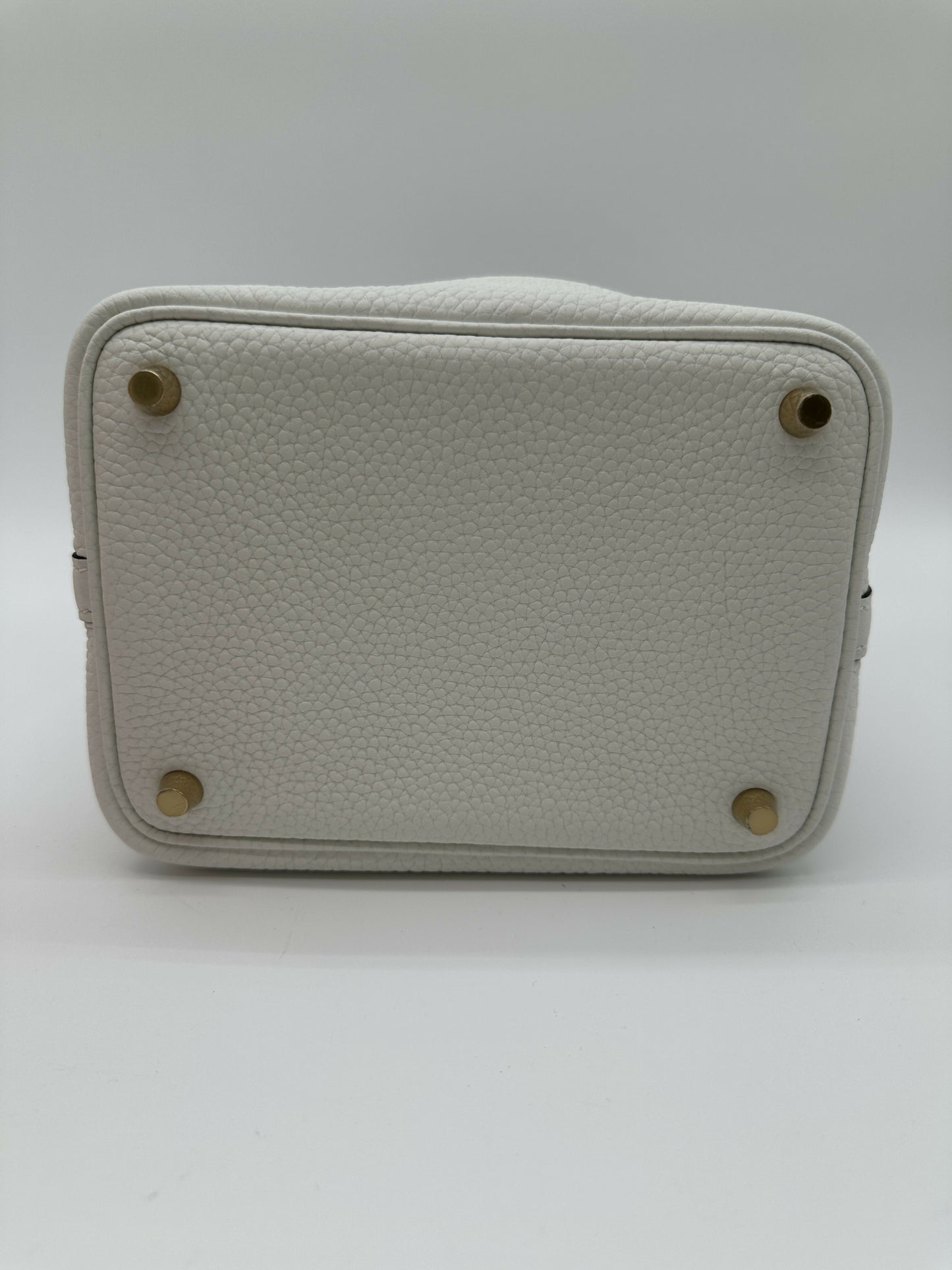 Hermes Picotin 18 New White GHW Stamp W