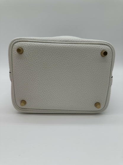 Hermes Picotin 18 New White GHW Stamp W