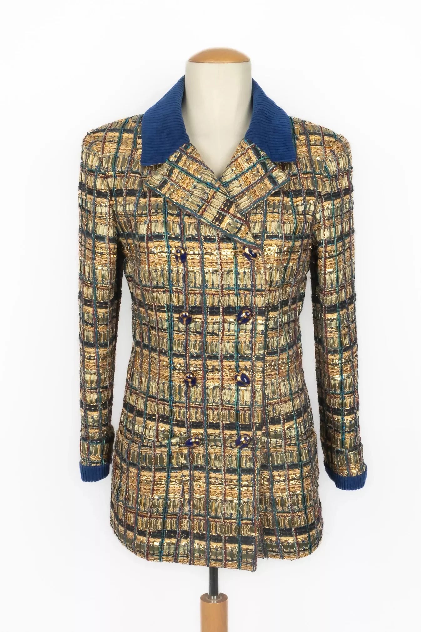 Chanel Gold & Blue Tweed Jacket – Pre-Fall 2019 Collection