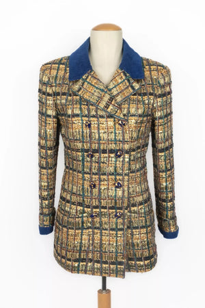 Chanel Gold & Blue Tweed Jacket – Pre-Fall 2019 Collection